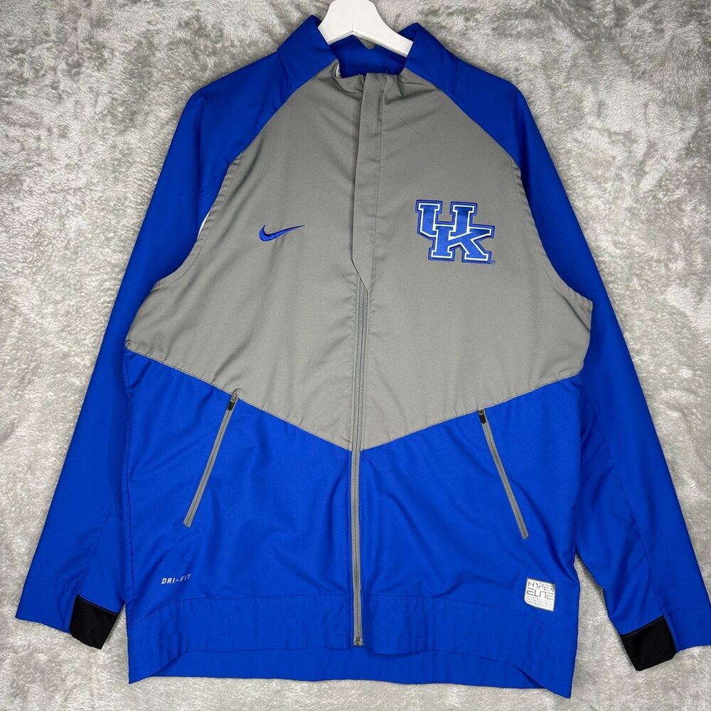 Kentucky Wildcats Nike Jacket Mens XL Dri-Fit Hyper Elite Full Zip Blue Gray UK